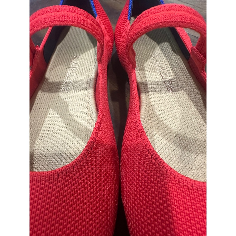 Rothys The Max Square Red Mary Jane Shoes Flats Women 6.5 Sustainable Knit - Picture 5 of 5